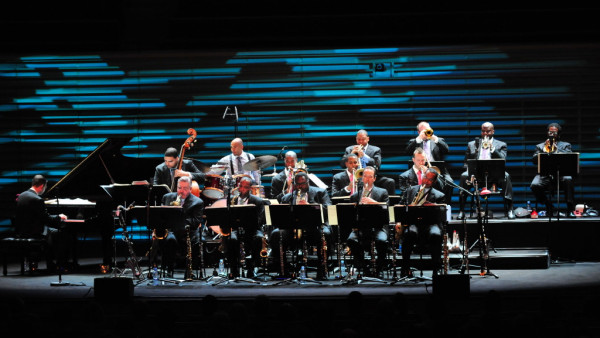 The JLCO with Wynton Marsalis performing in Paris, France