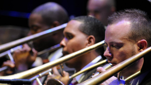 The JLCO with Wynton Marsalis performing in Wilmington and Newport News