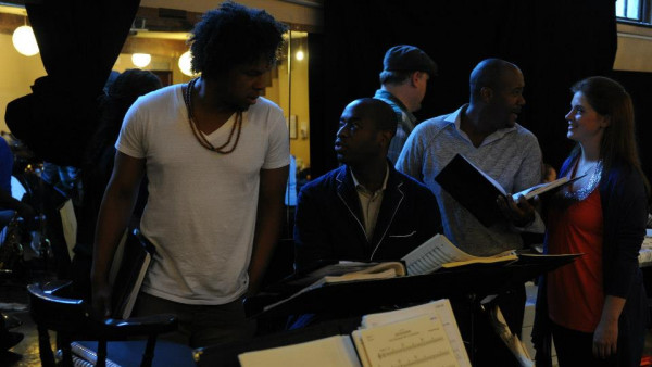 The JLCO with Wynton Marsalis rehearsing the Abyssinian Mass at Union Chapel, London