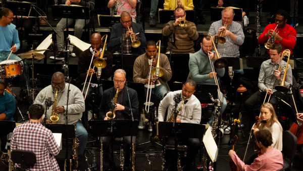 JLCO with Wynton Marsalis in rehearsal with The National Symphony Orchestra of Romania