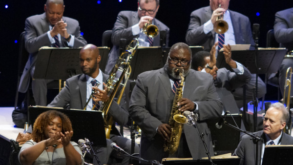 The JLCO with Wynton Marsalis performing in Shenzhen, China