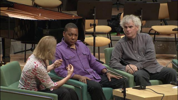 Wynton discussing Swing Symphony with Simon Rattle