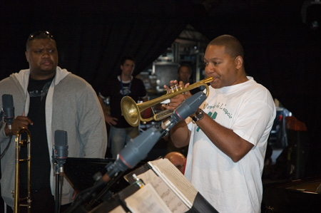 Wynton during the sound check for the Septet's concert