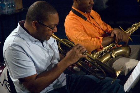Wynton rehearsing with his Quintet for Marciac Jazz 2008