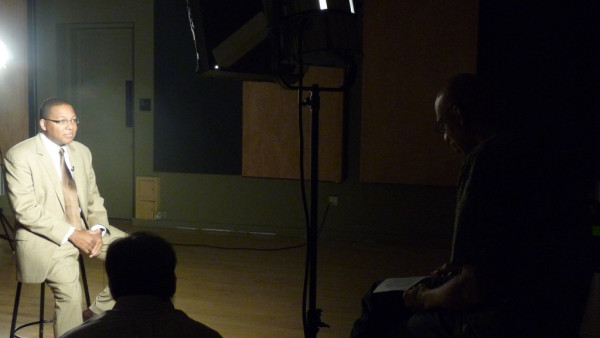Kareem Abdul-Jabbar interviewing Wynton Marsalis