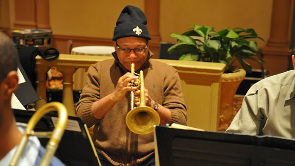 The JLCO with Wynton Marsalis rehearsing the “Swing Symphony” in Los Angeles, CA