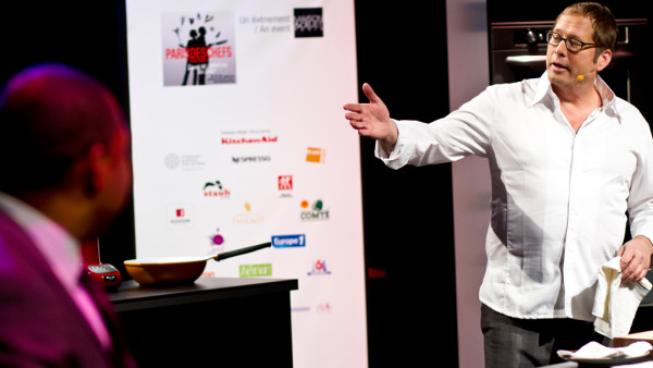 Wynton Marsalis with chef David Kinch at “Paris Des Chefs” - Paris