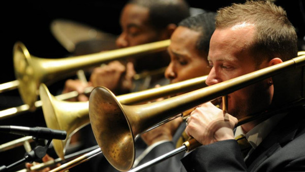 The JLCO with Wynton Marsalis performing in Gainesville, FL