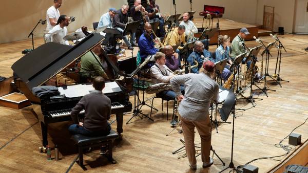 The Jazz at Lincoln Center Orchestra with Wynton Marsalis rehearsing in Vienna, Austria