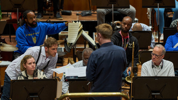 The JLCO with Wynton Marsalis rehearsing “All Rise” with Melbourne Symphony Orchestra in Melbourne (day #2)