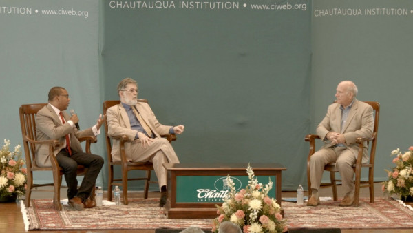 Geoffrey C. Ward and Wynton Marsalis in conversation at Chautauqua Institution